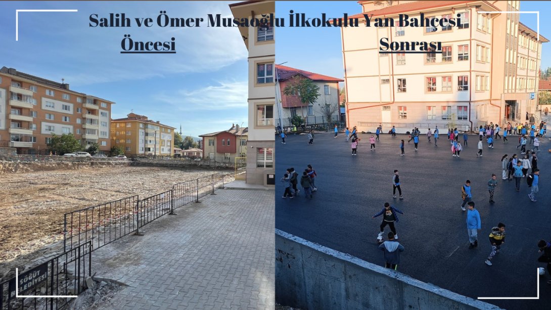 Salih ve Ömer Musaoğlu İlkokulu yan bahçesinin onarım çalışmaları tamamlanma aşamasına gelmiştir.